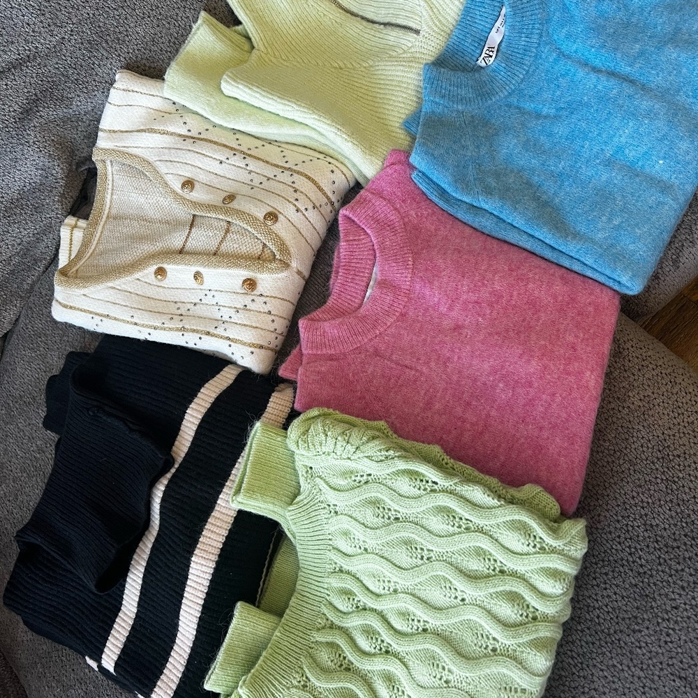 Mango half zipper green sweater - Picture 6 of 7